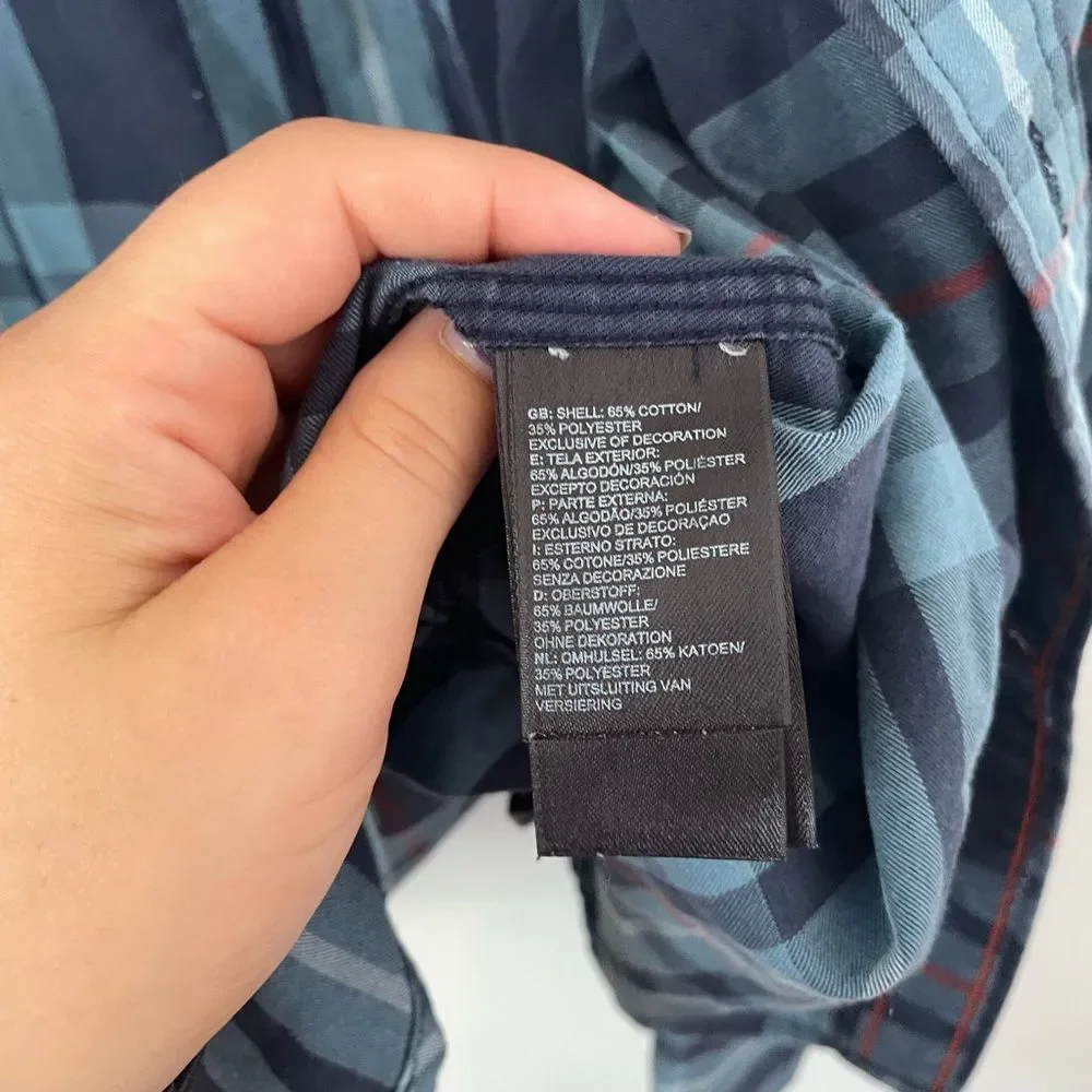 The North Face Shirt Mens  Blue Plaid Long Sleeve Button Up Casual Size Small